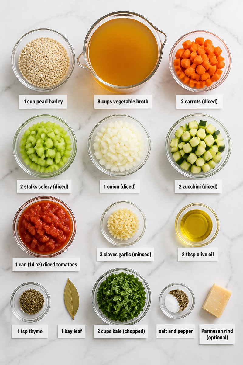 Hearty Vegetable Barley Soup Bowl