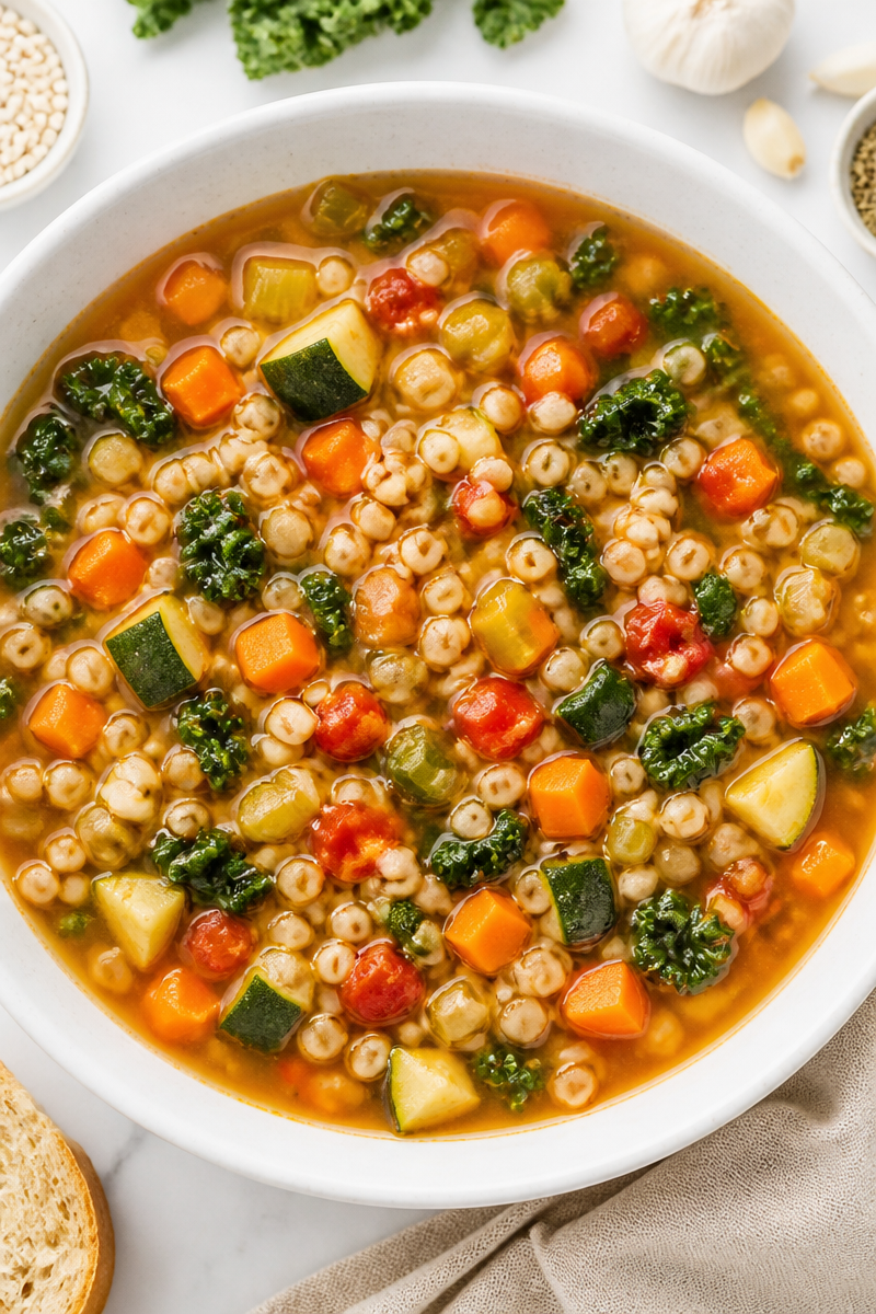 Hearty Vegetable Barley Soup Bowl