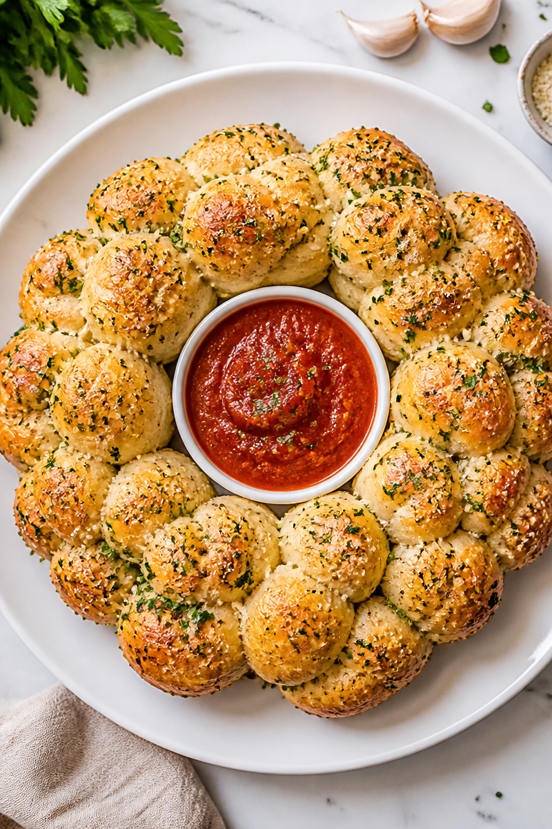 Herb Garlic Knot Pull Apart Ring Herb Garlic Knot Pull Apart Ring