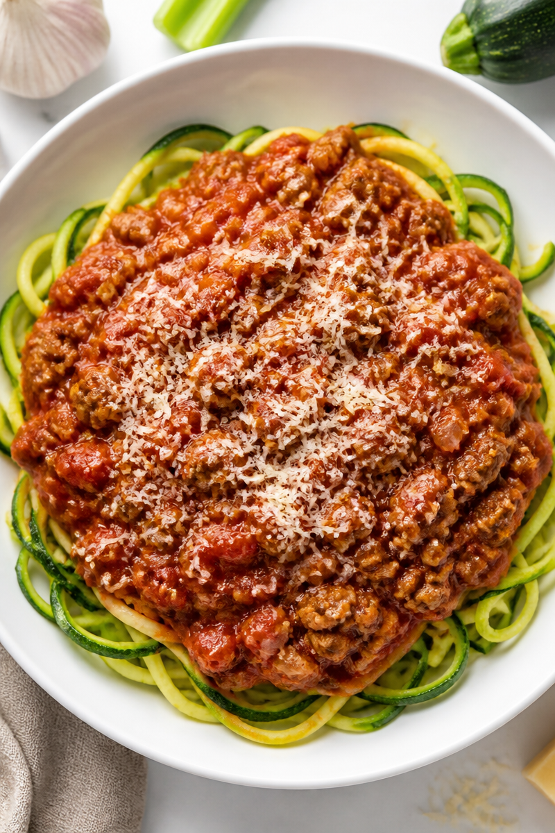 High Protein Turkey Bolognese Zoodle High Protein Turkey Bolognese Zoodle