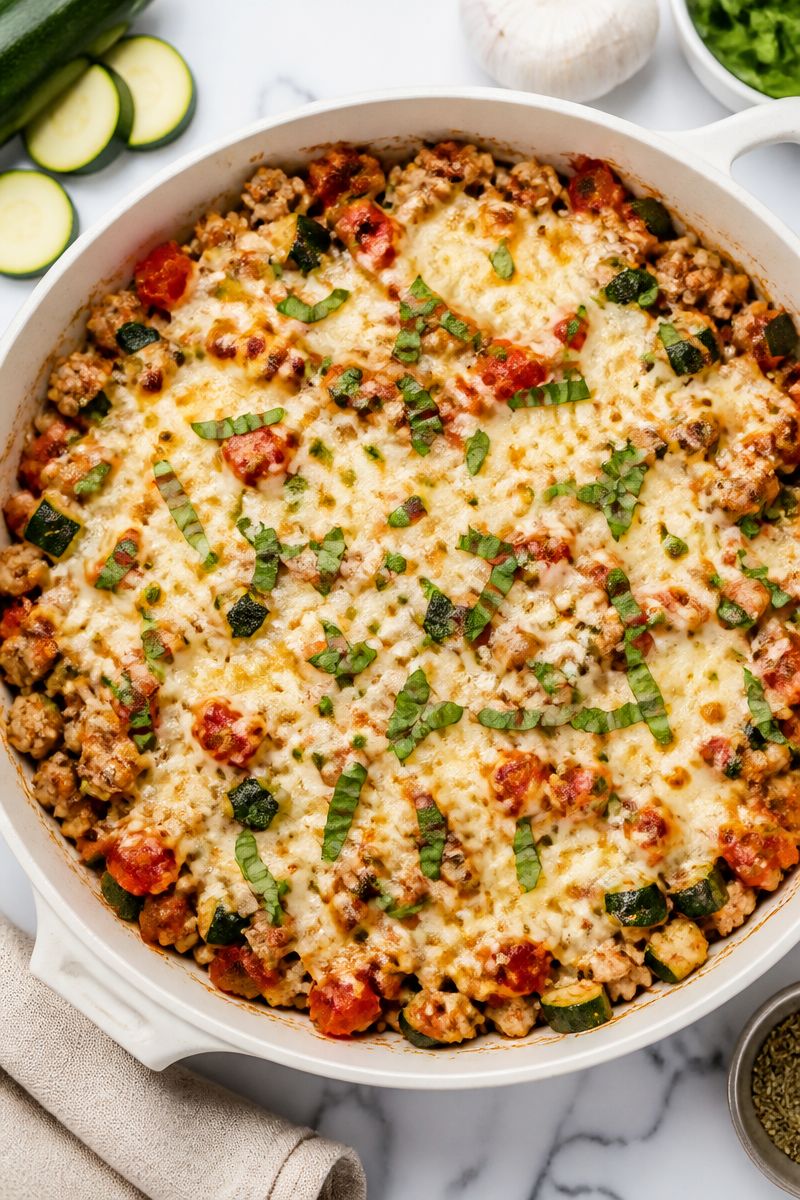 High Protein Turkey Zucchini Skillet Bake High Protein Turkey Zucchini Skillet Bake