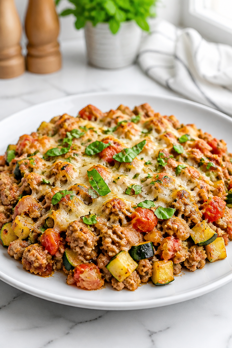 High Protein Turkey Zucchini Skillet Bake High Protein Turkey Zucchini Skillet Bake