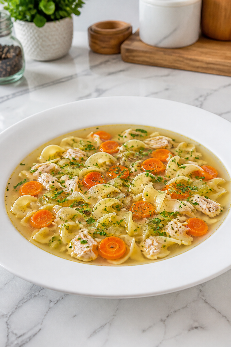 Homemade Chicken Noodle Soup Dinner