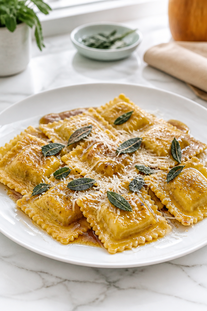Homemade Pumpkin Ravioli Brown Butter Homemade Pumpkin Ravioli Brown Butter