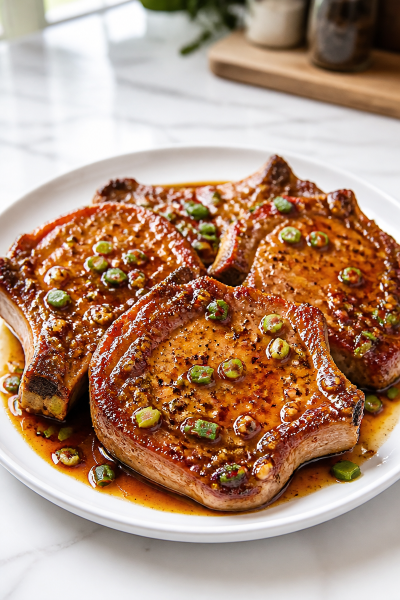 Honey Garlic Pork Chop Skillet