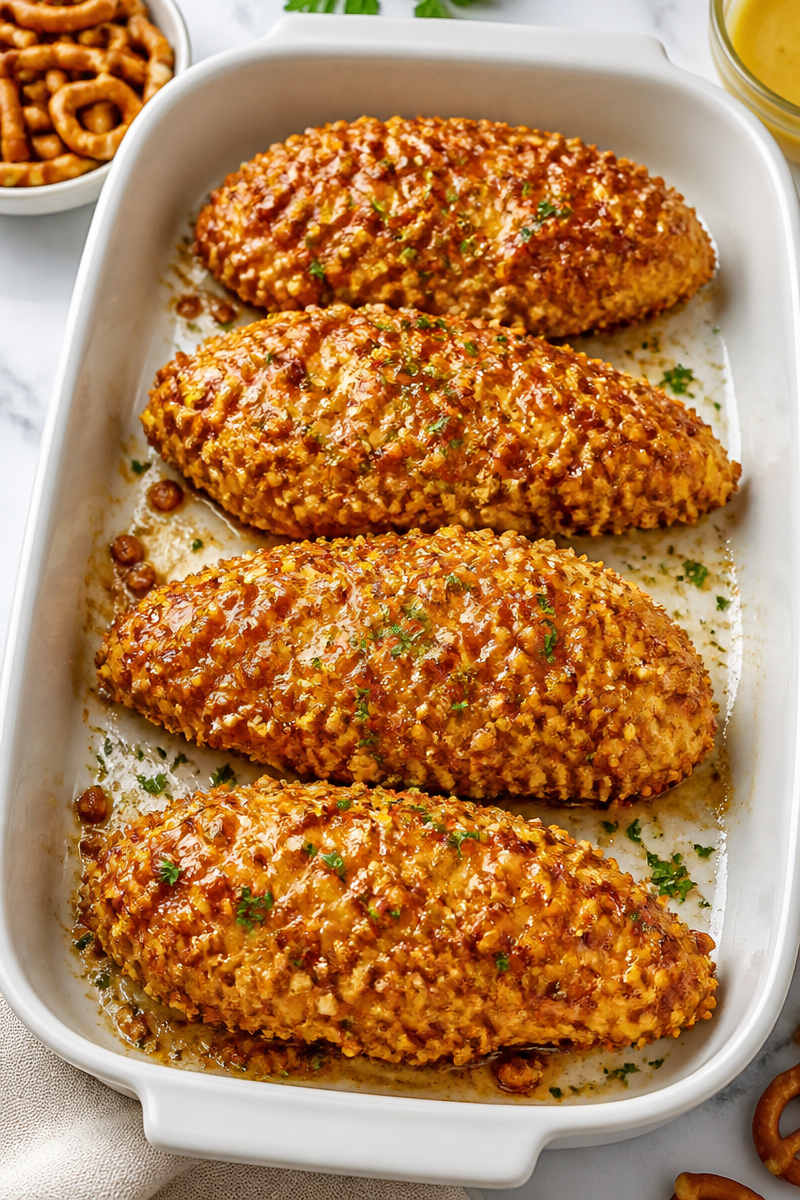 Honey Mustard Pretzel Crusted Chicken Honey Mustard Pretzel Crusted Chicken