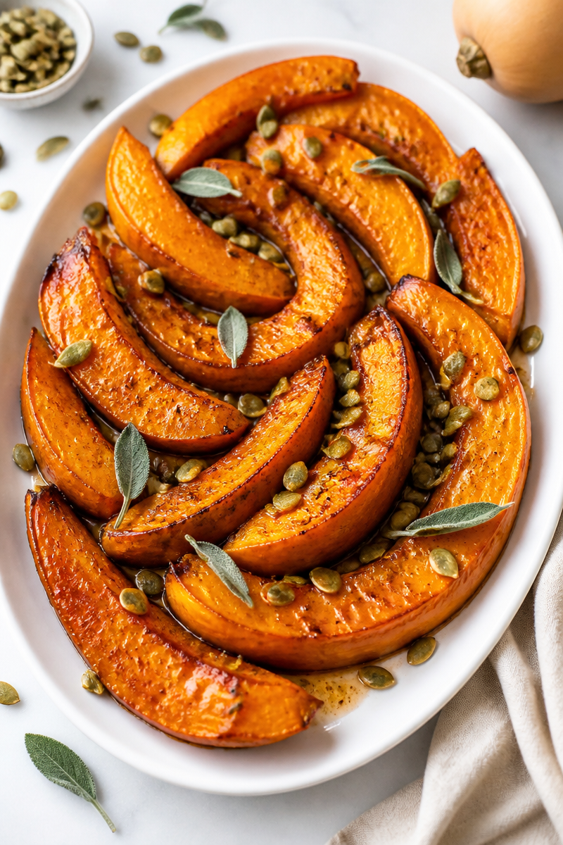 Honey Roasted Butternut Squash Wedges Honey Roasted Butternut Squash Wedges