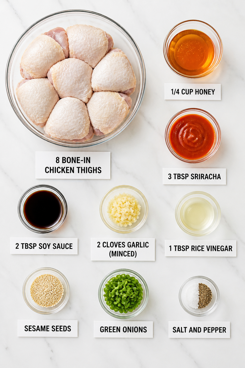Honey Sriracha Baked Chicken Thigh Honey Sriracha Baked Chicken Thigh
