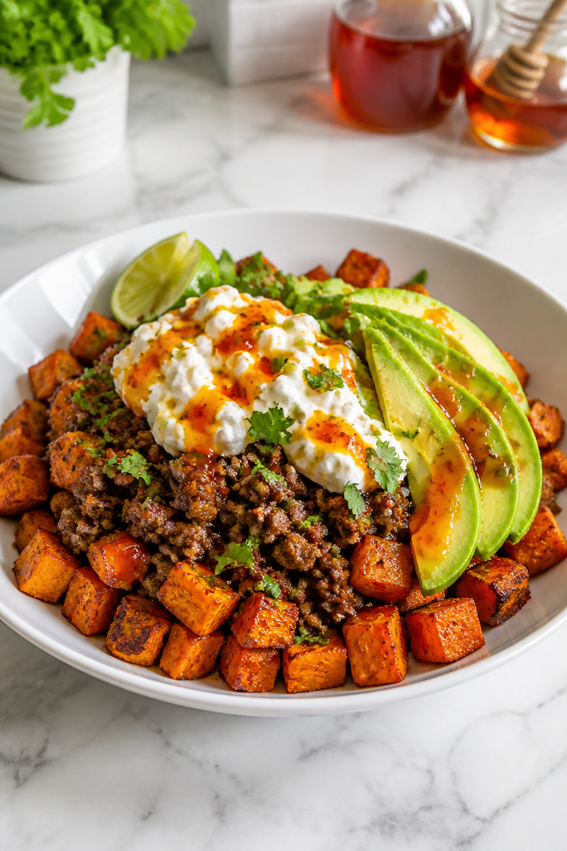 Hot Honey Cottage Cheese Beef Bowl Hot Honey Cottage Cheese Beef Bowl