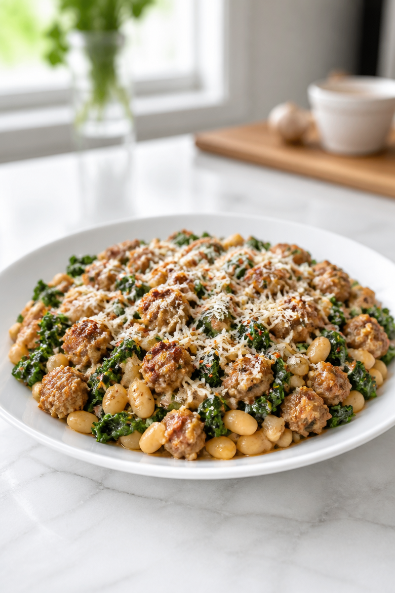Italian Sausage Kale White Bean Skillet Italian Sausage Kale White Bean Skillet