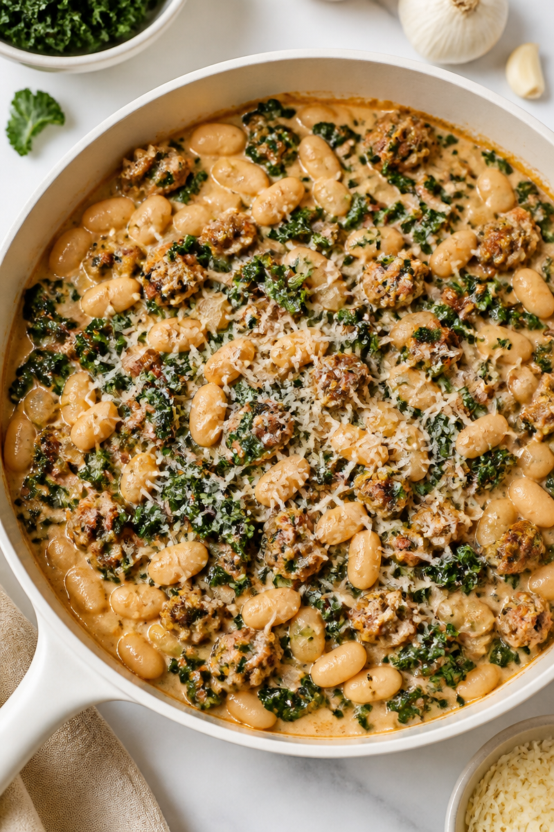 Italian Sausage Kale White Bean Skillet Italian Sausage Kale White Bean Skillet
