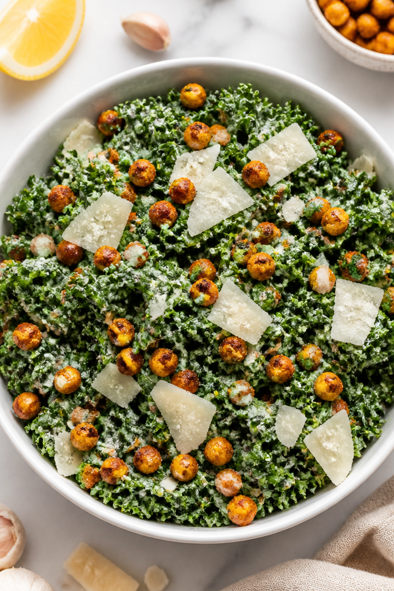Kale Caesar Salad Roasted Chickpea Crouton Kale Caesar Salad Roasted Chickpea Crouton