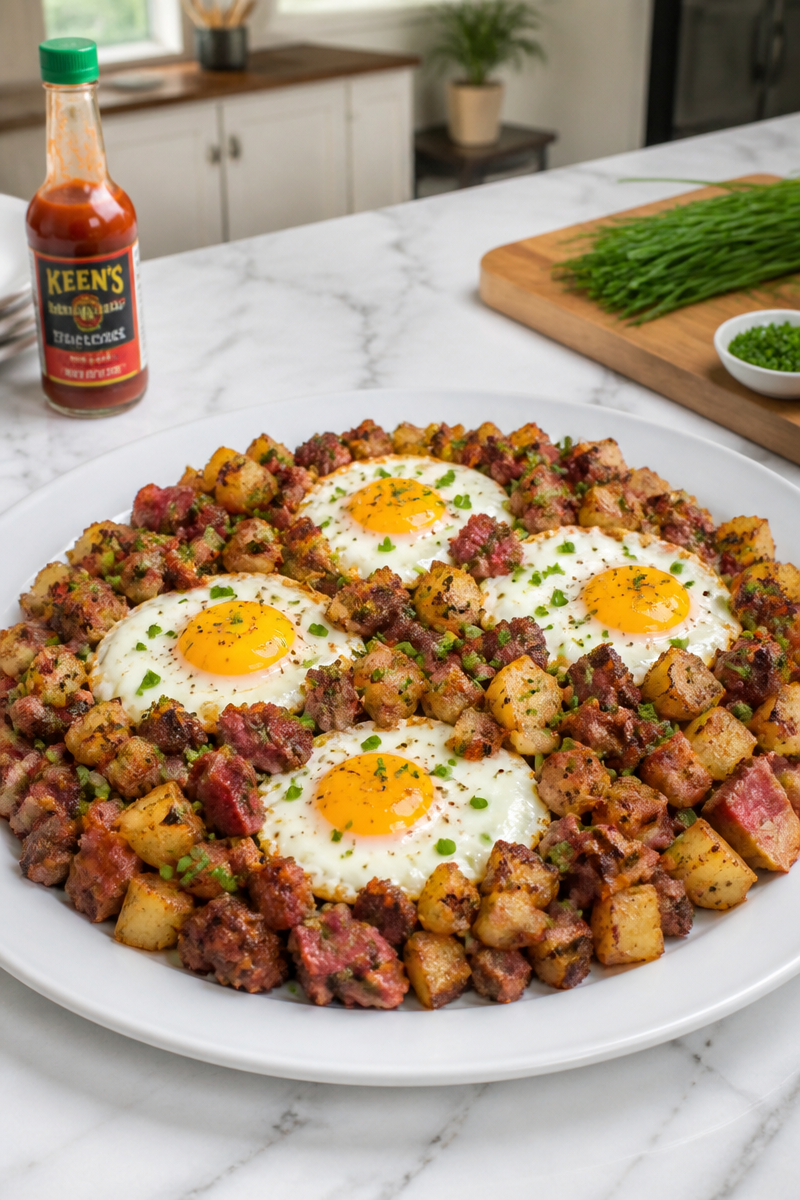 Keens Steakhouse Prime Rib Hash Skillet