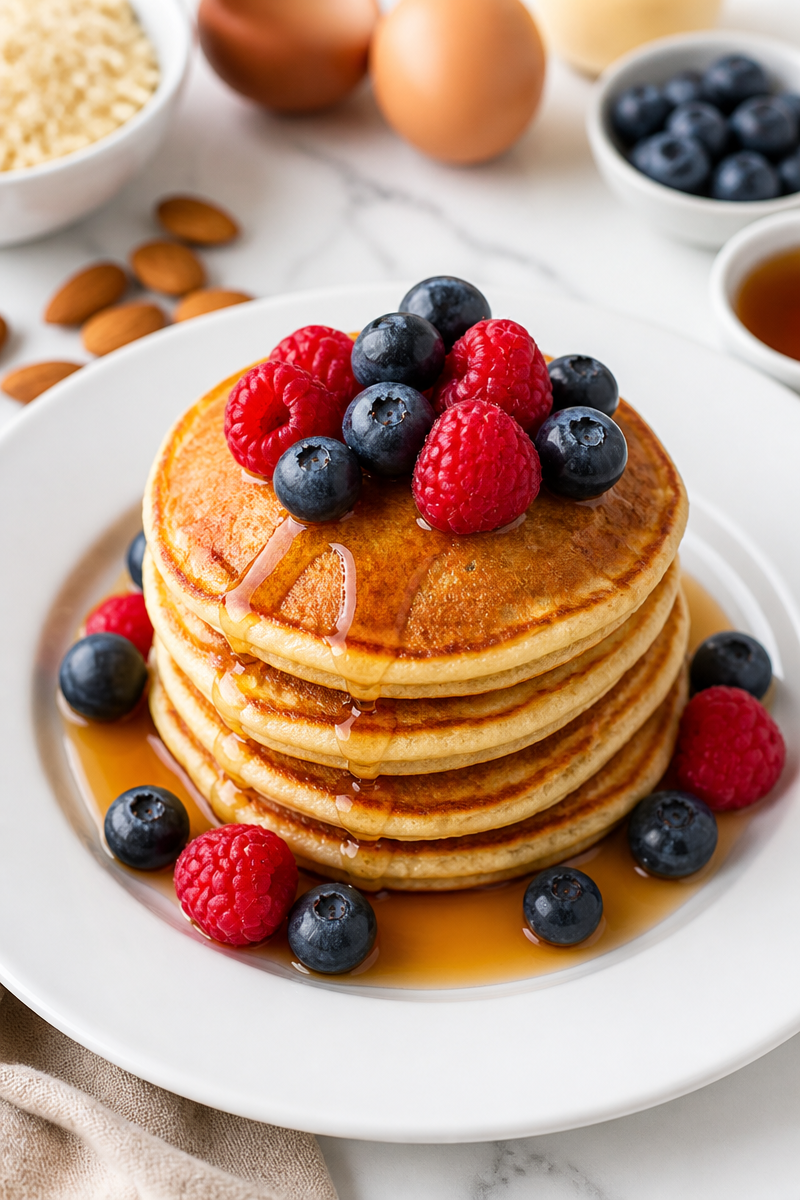 Keto Almond Flour Pancake Stack