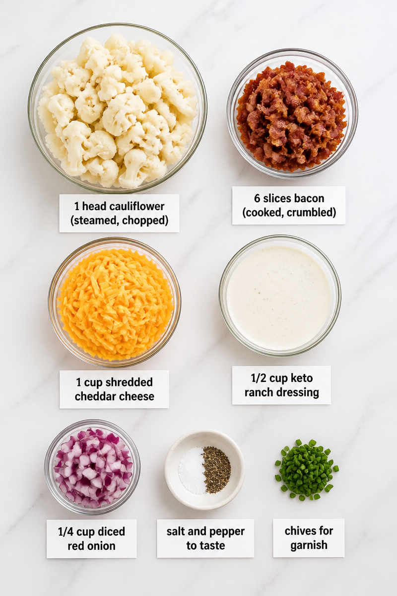 Keto Bacon Ranch Cauliflower Salad