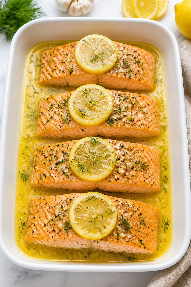 Keto Baked Salmon Lemon Butter