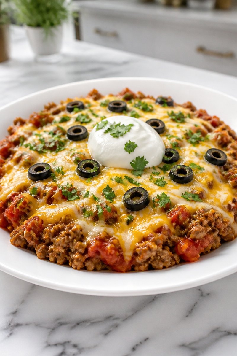 Keto Beef Taco Skillet Casserole