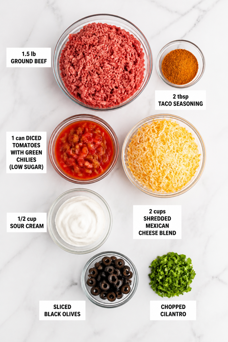 Keto Beef Taco Skillet Casserole