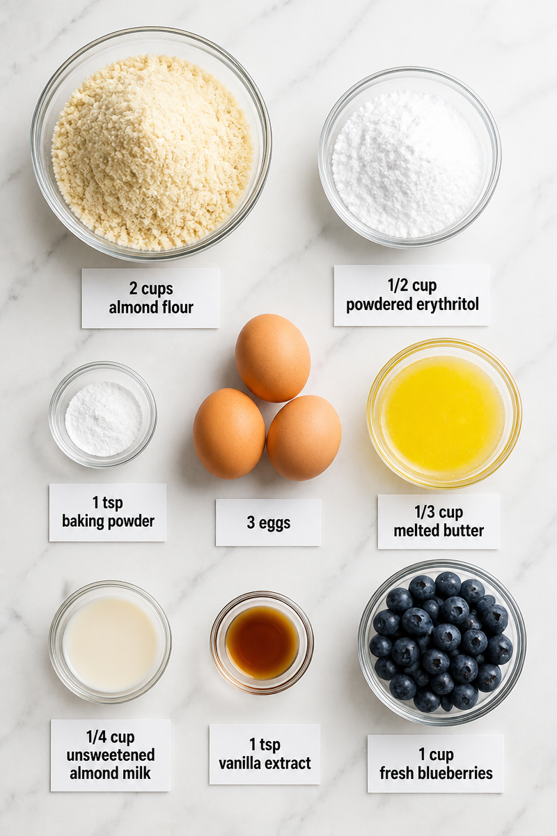 Keto Blueberry Almond Flour Muffins