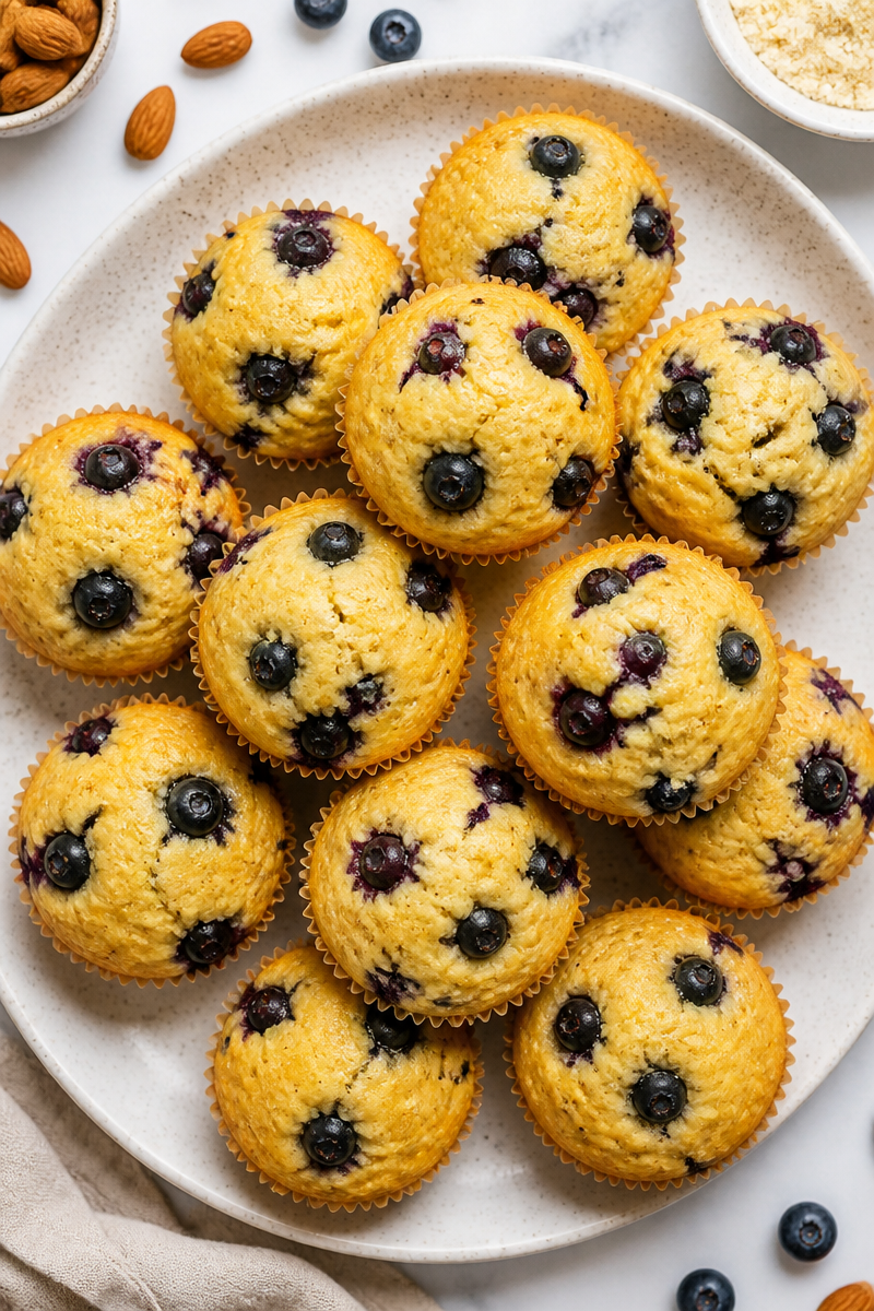Keto Blueberry Almond Flour Muffins
