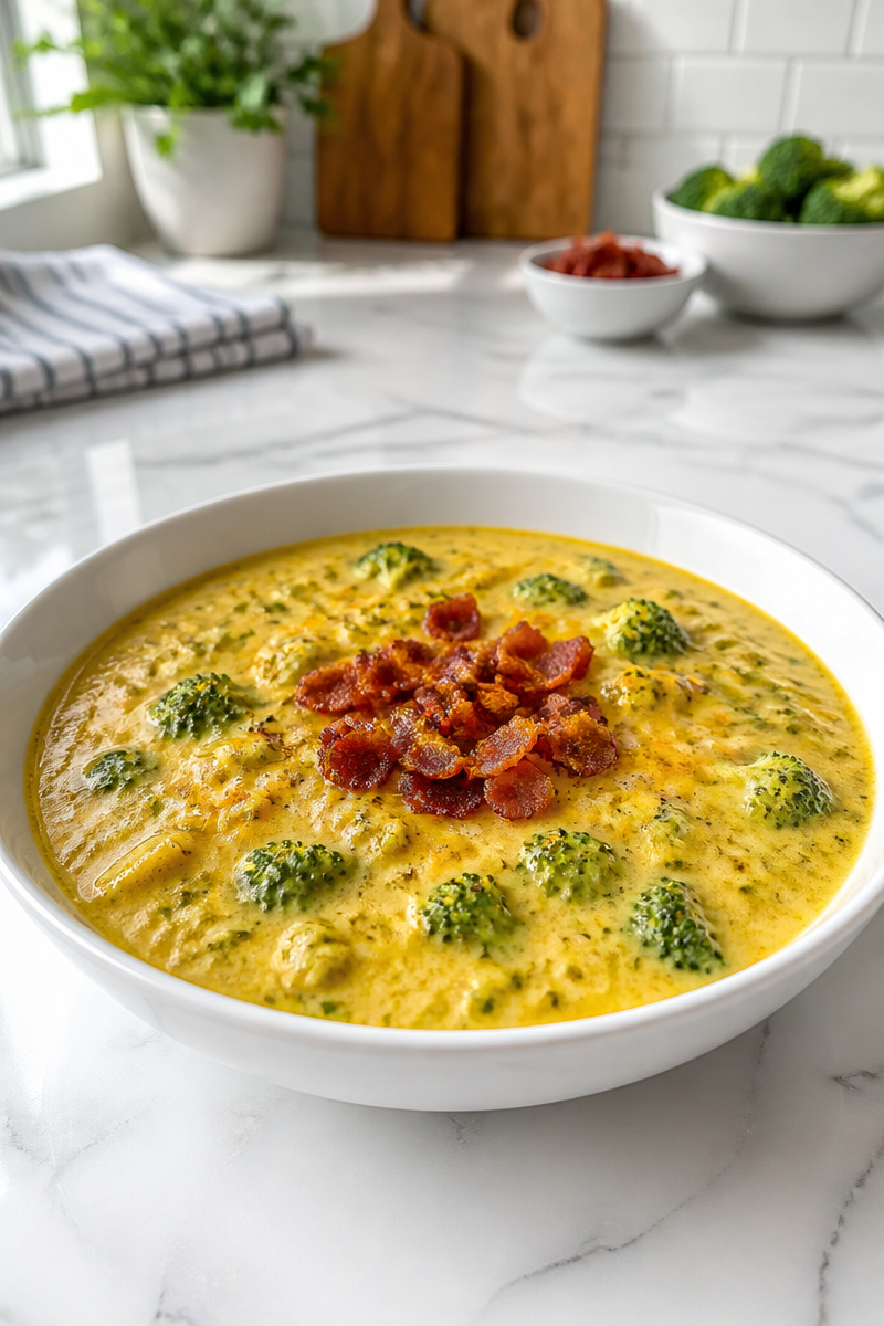 Keto Broccoli Cheddar Soup Bacon Keto Broccoli Cheddar Soup Bacon