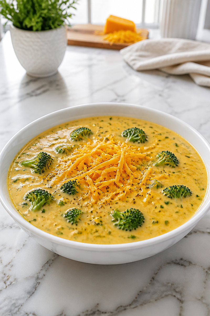Keto Broccoli Cheddar Soup Recipe
