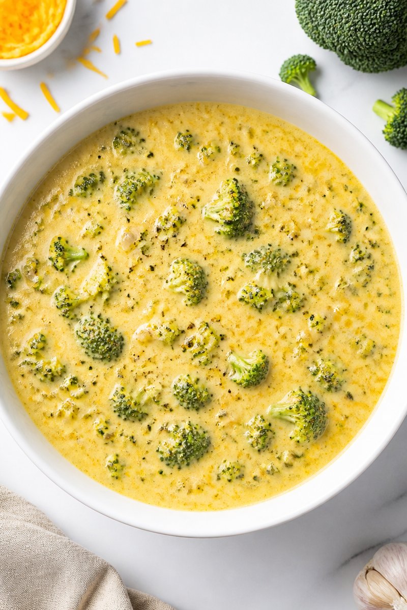 Keto Broccoli Cheddar Soup Recipe