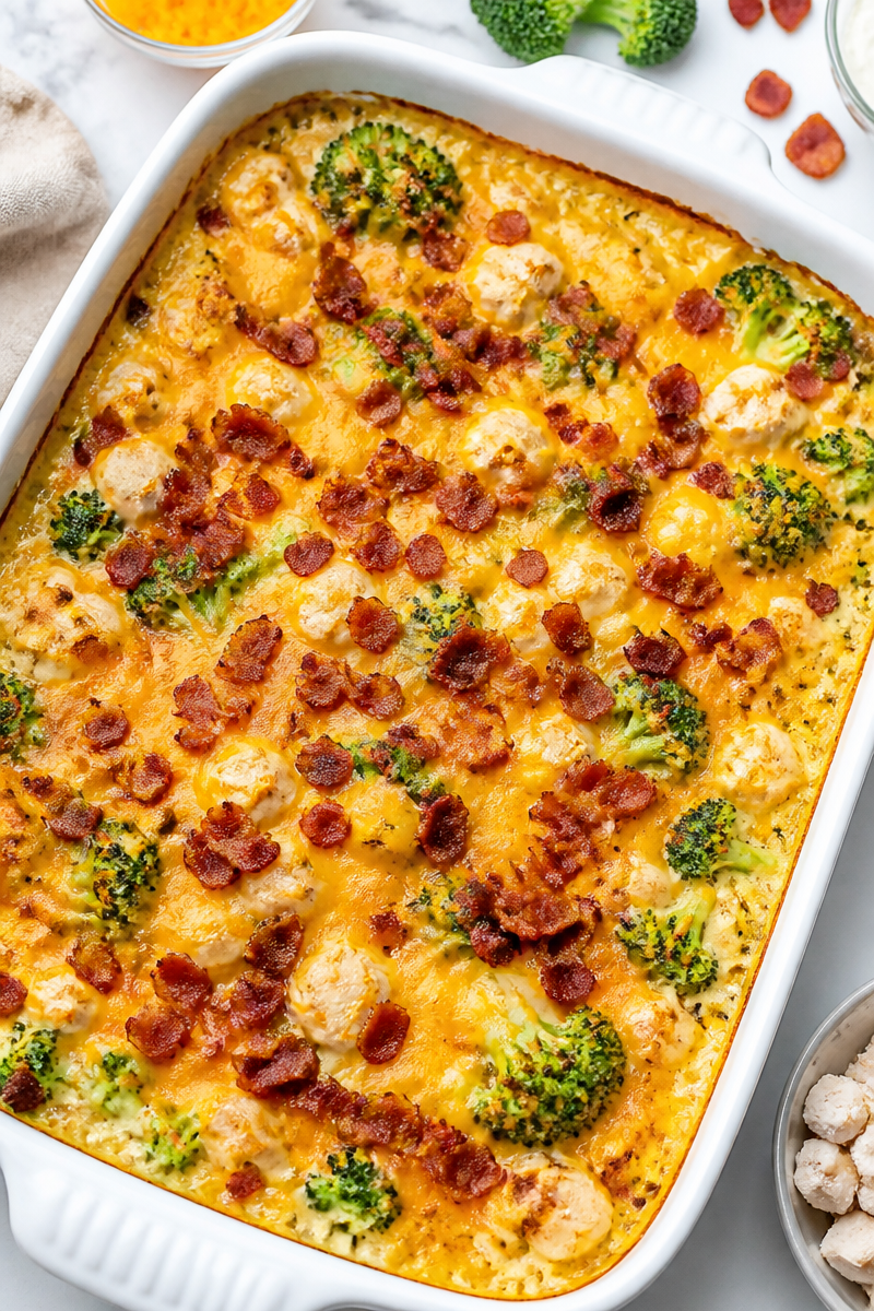 Keto Chicken Bacon Ranch Casserole