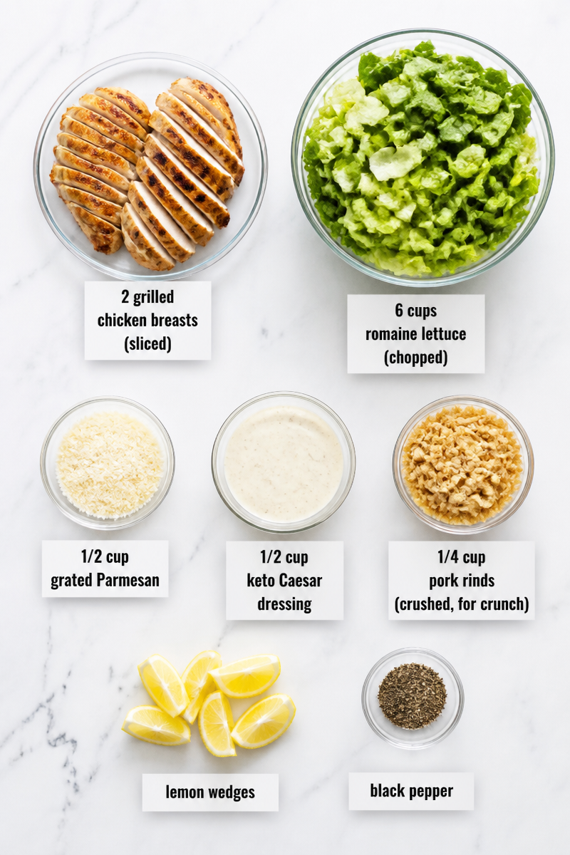 Keto Chicken Caesar Salad Bowl Keto Chicken Caesar Salad Bowl
