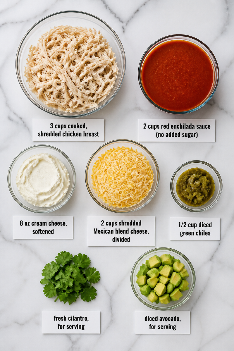 Keto Chicken Enchilada Casserole Bake