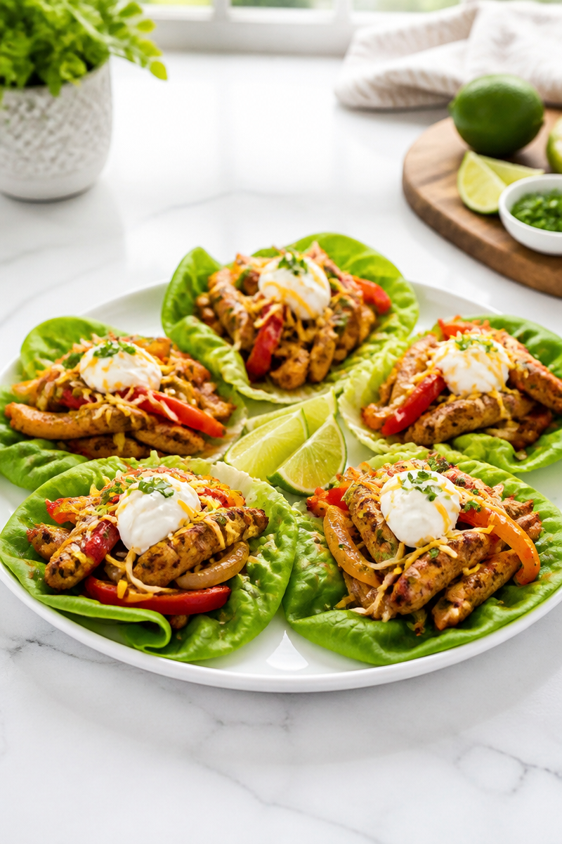 Keto Chicken Fajita Lettuce Wraps Keto Chicken Fajita Lettuce Wraps