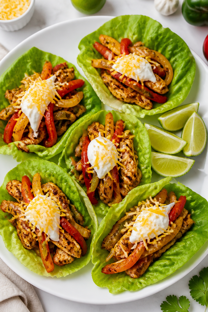 Keto Chicken Fajita Lettuce Wraps Keto Chicken Fajita Lettuce Wraps