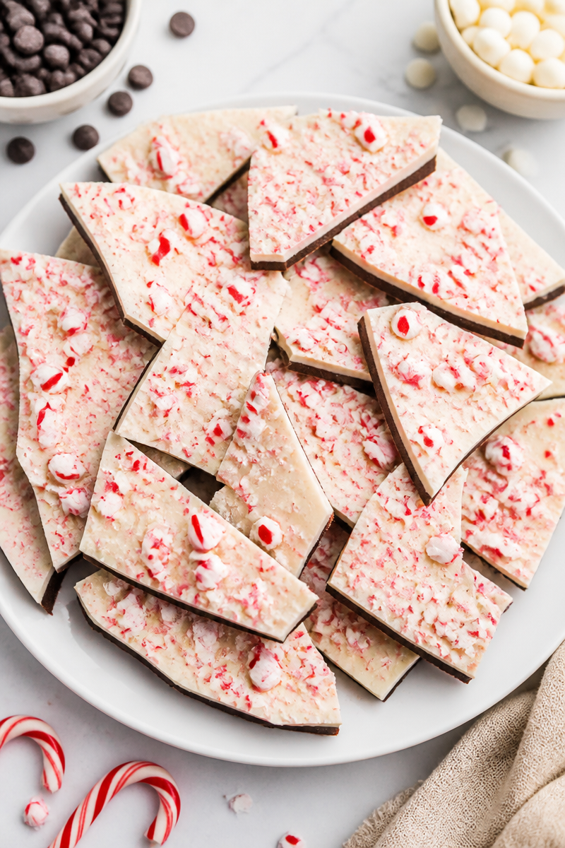 Keto Chocolate Peppermint Bark Holiday