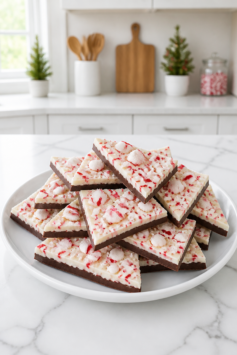 Keto Chocolate Peppermint Bark Holiday