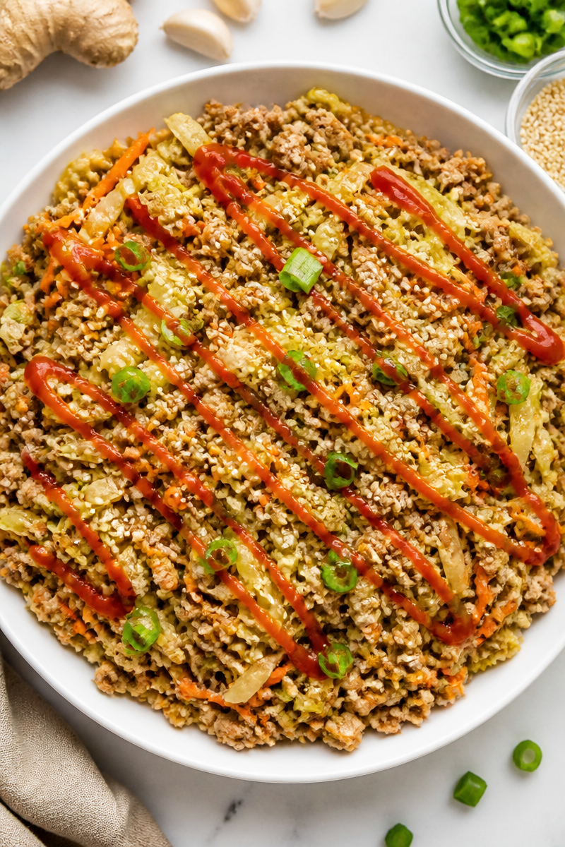 Keto Egg Roll Bowl Ground Pork