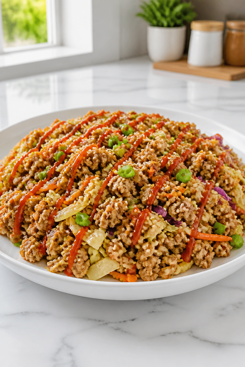 Keto Egg Roll Bowl Ground Pork
