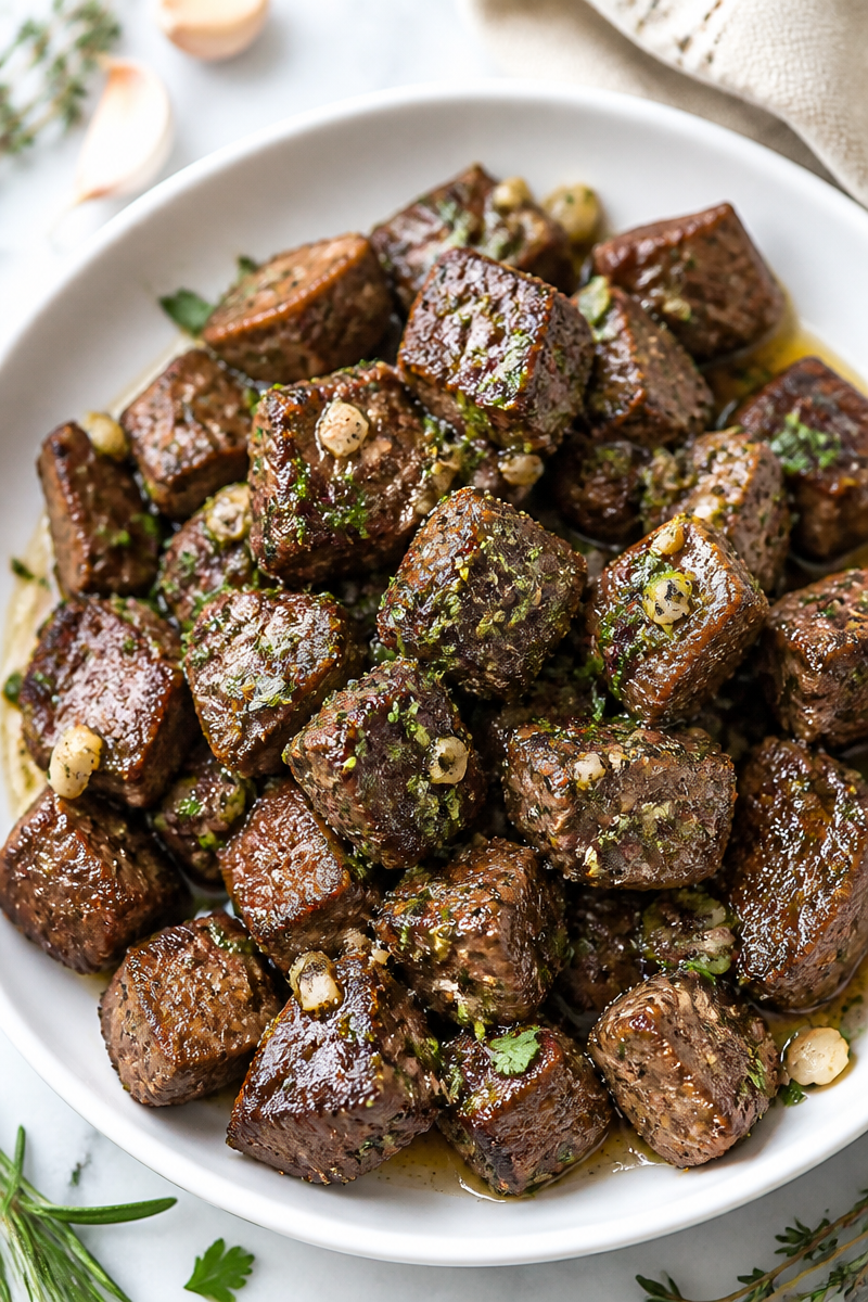 Keto Garlic Butter Steak Bites