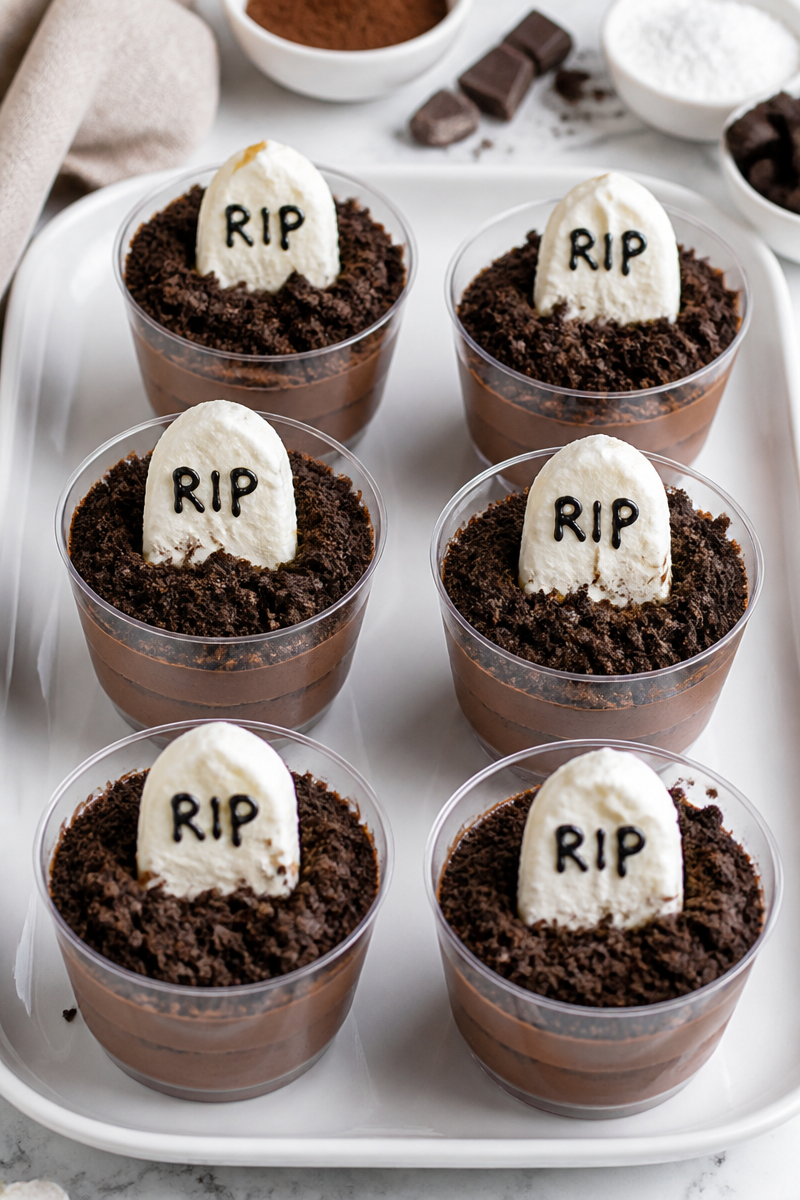 Keto Graveyard Pudding Cups Dessert