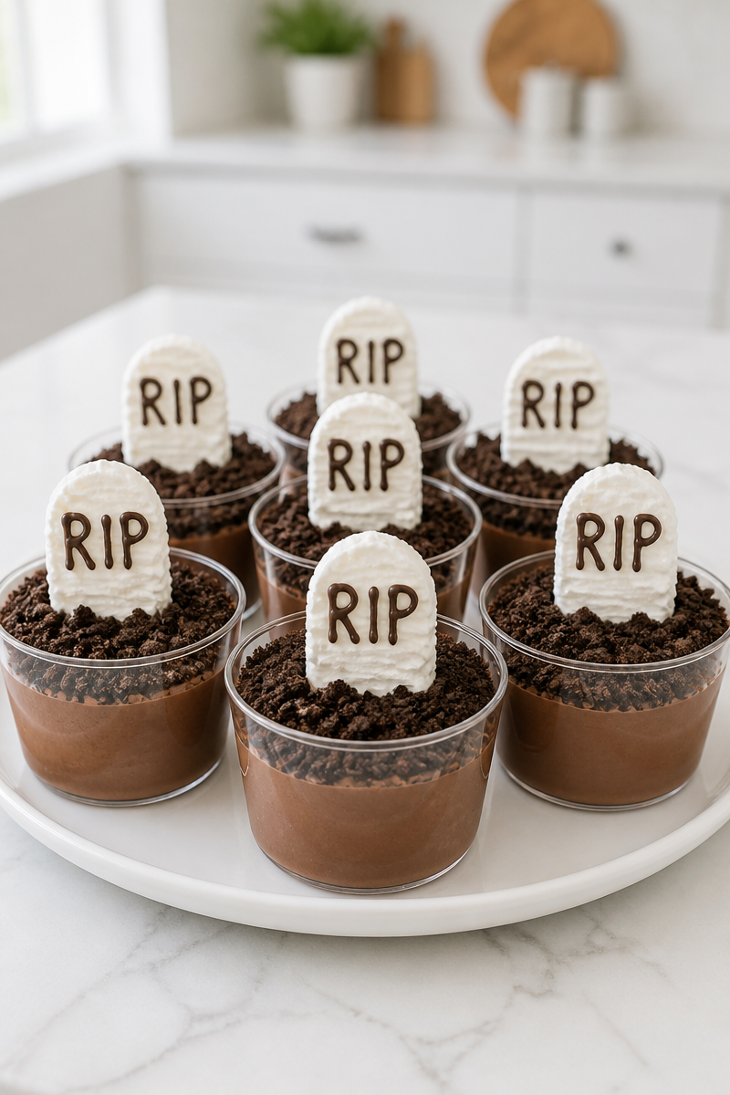 Keto Graveyard Pudding Cups Dessert