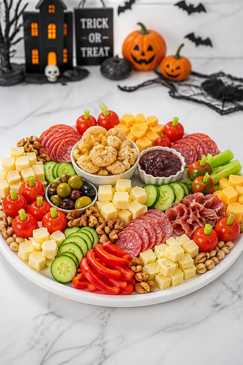 Keto Halloween Charcuterie Board Spread