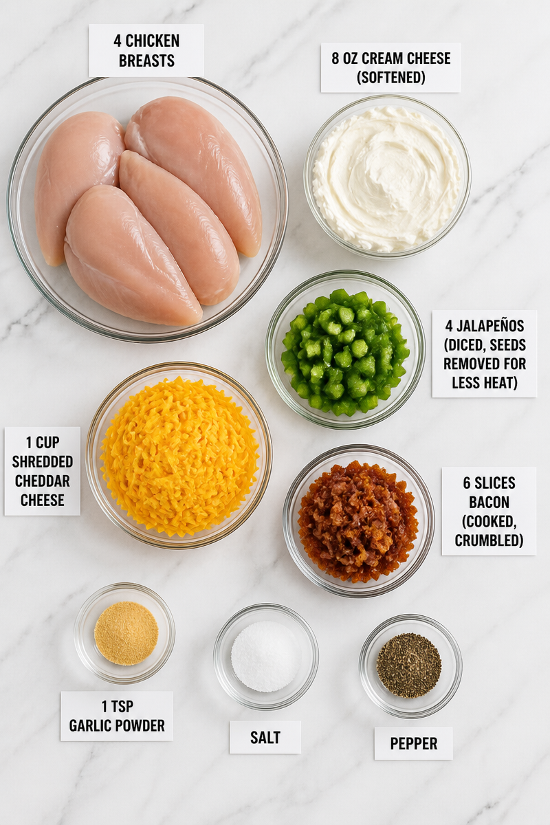 Keto Jalapeno Popper Chicken Bake