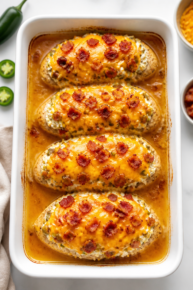 Keto Jalapeno Popper Chicken Bake