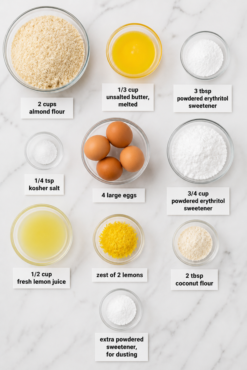 Keto Lemon Bar Almond Crust