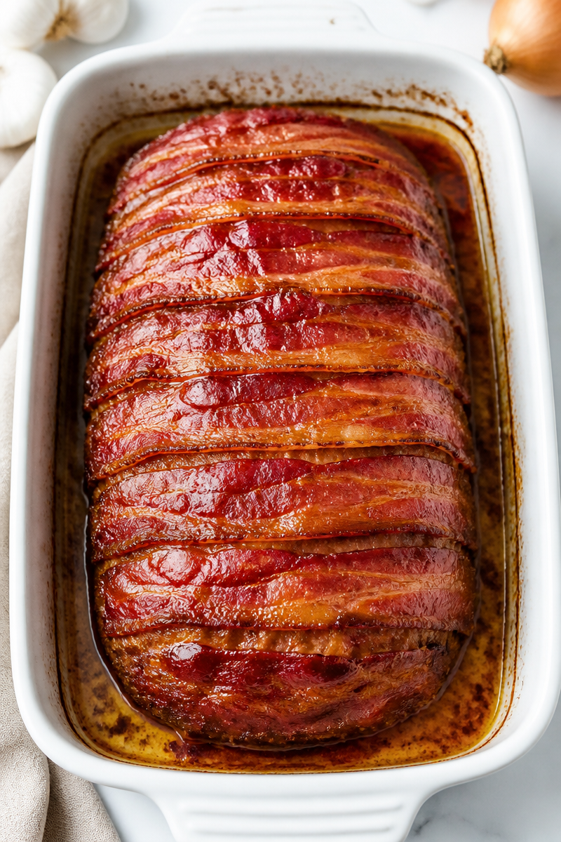 Keto Meatloaf With Bacon Topping Keto Meatloaf With Bacon Topping