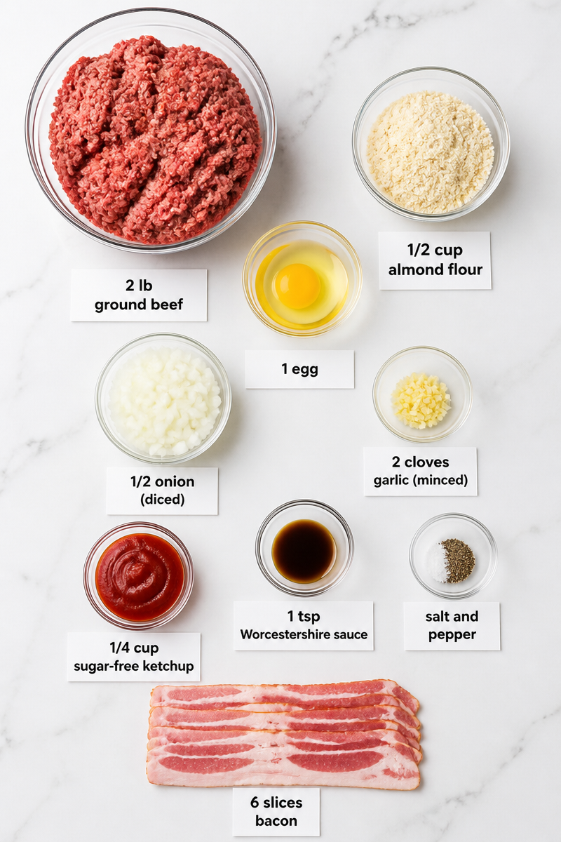 Keto Meatloaf With Bacon Topping Keto Meatloaf With Bacon Topping