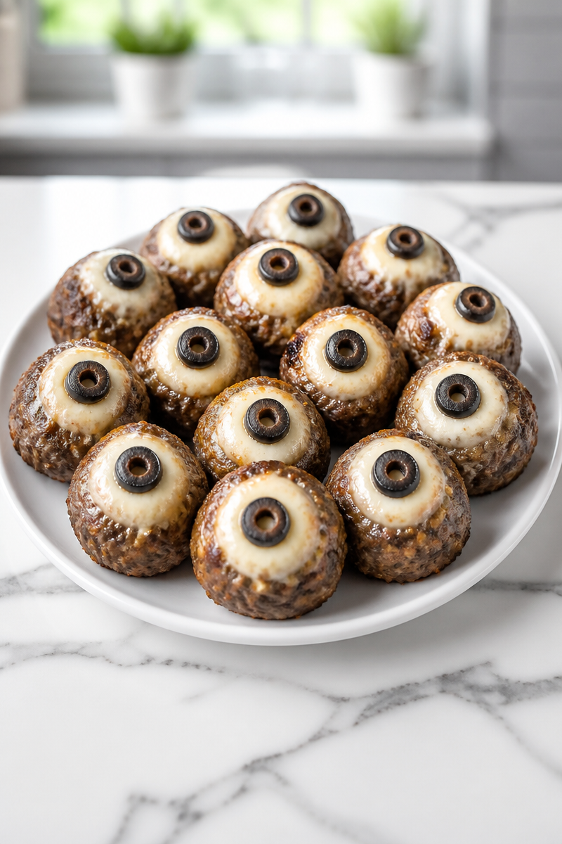 Keto Monster Eyeball Meatballs Recipe Keto Monster Eyeball Meatballs Recipe