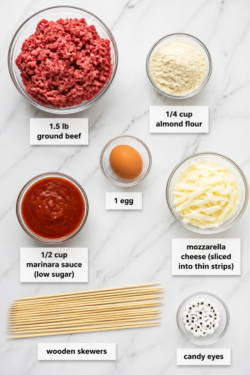 Keto Mummy Meatball Sub Skewers Keto Mummy Meatball Sub Skewers