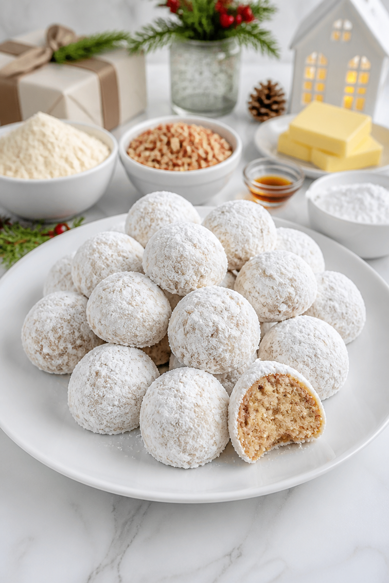 Keto Pecan Snowball Christmas Cookie Classic Keto Pecan Snowball Christmas Cookie Classic