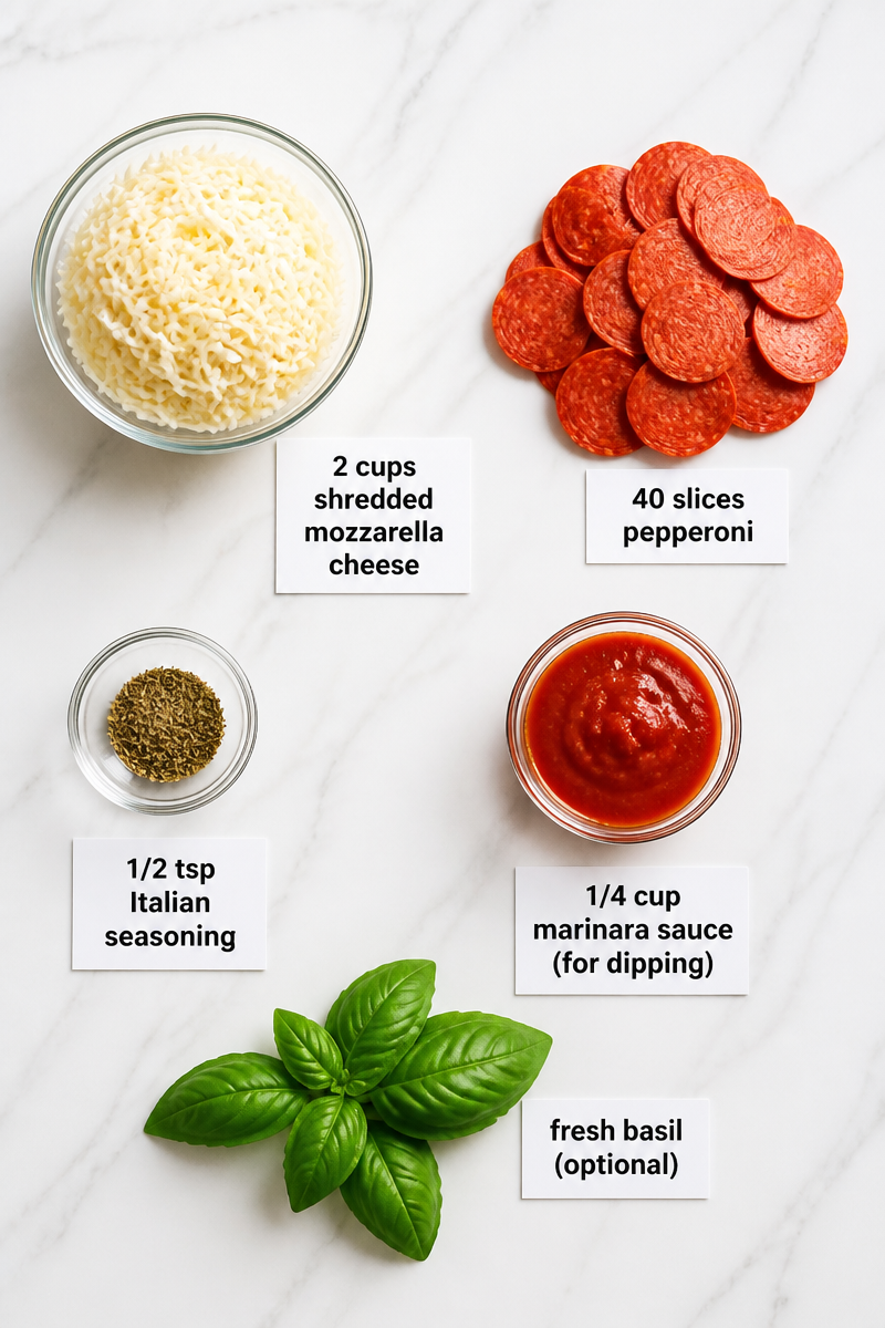 Keto Pepperoni Pizza Cheese Bites