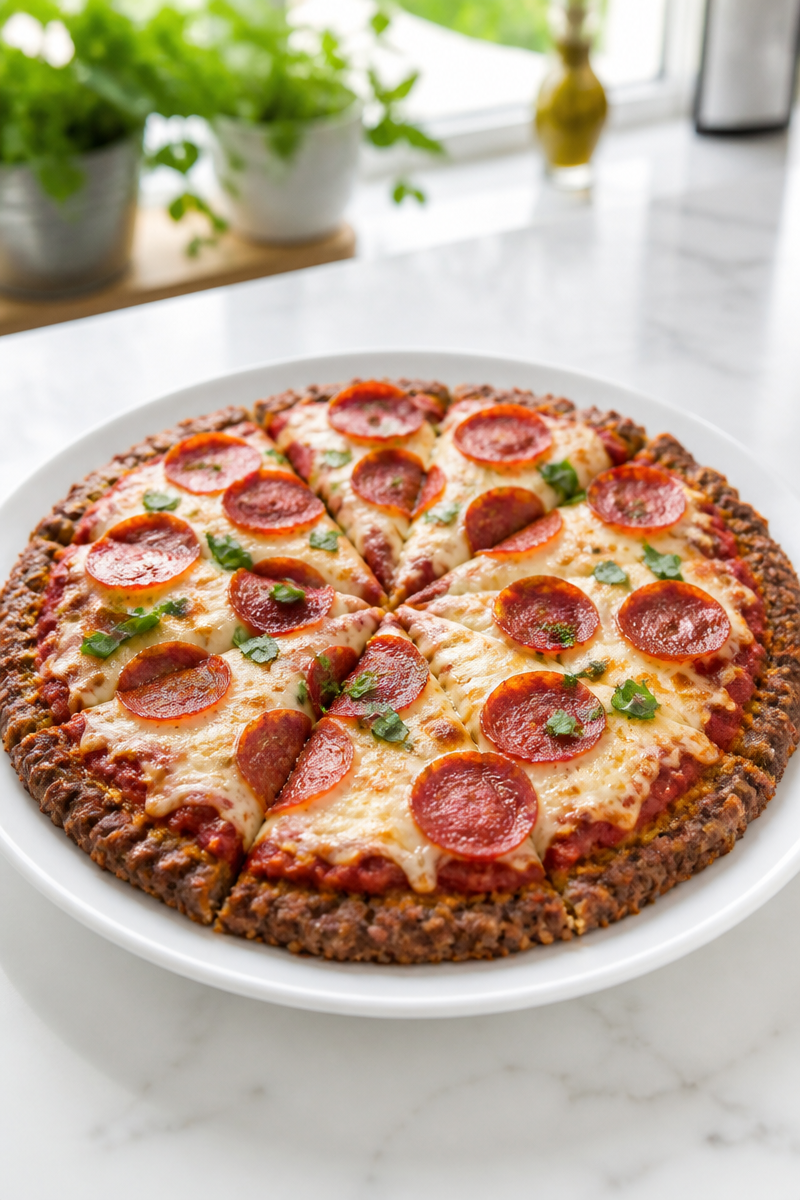 Keto Pepperoni Pizza Meatza Bake Keto Pepperoni Pizza Meatza Bake